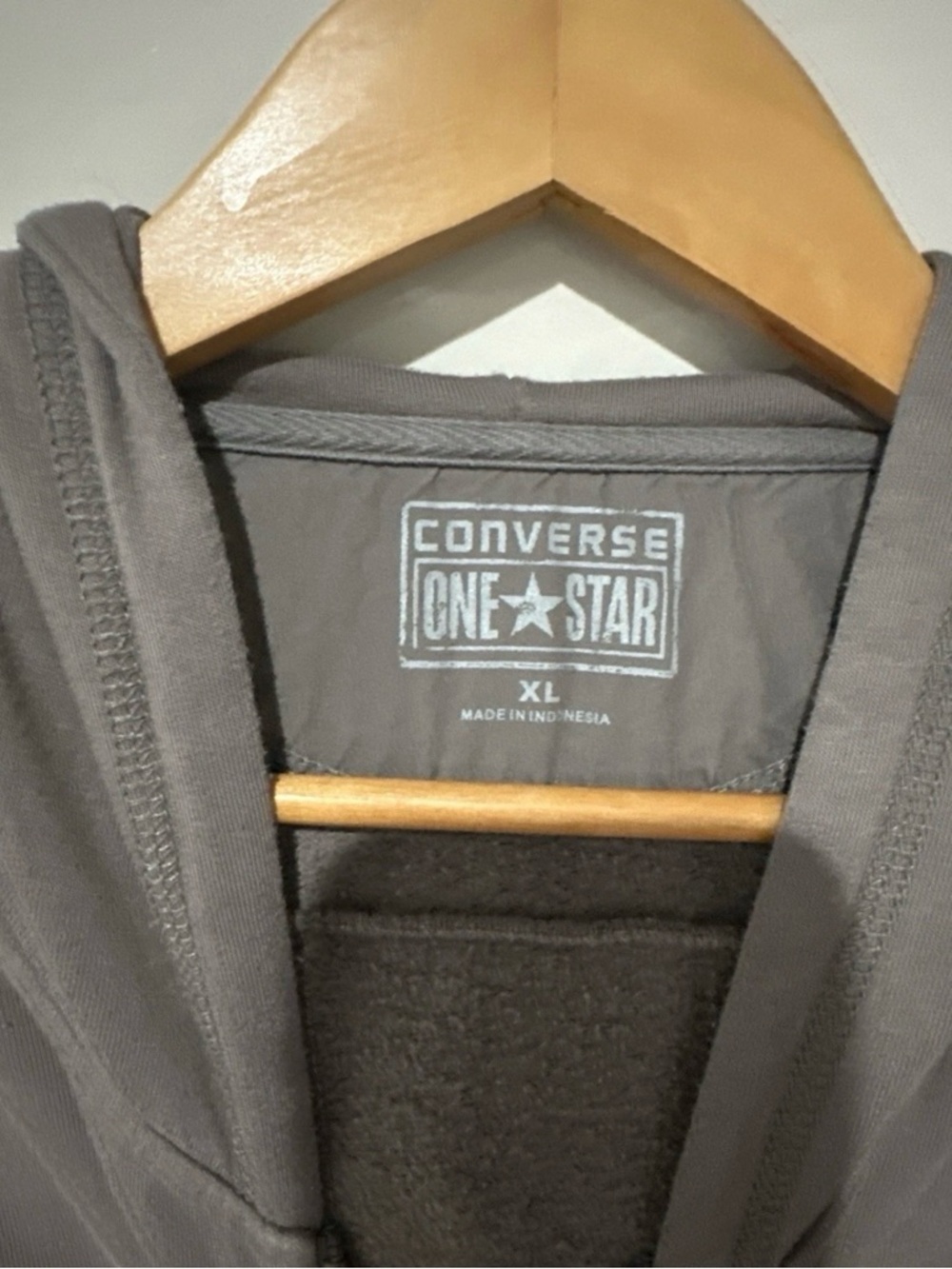 Converse Men's Charcoal Gray Zip-Up Hoodie Sweater - Picture 2 of 6